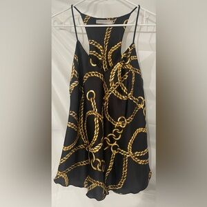 Rinascimento Black and Gold A-line Tank Top